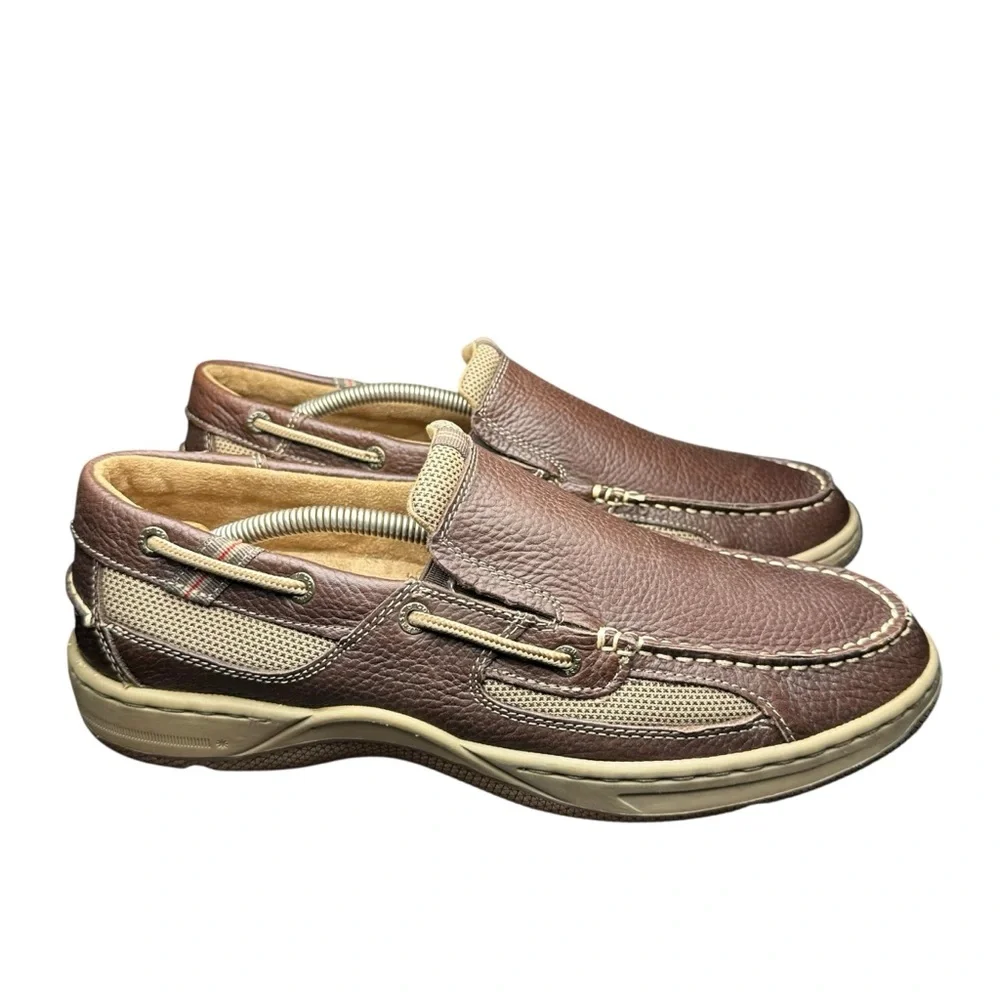 Bass Baron III Boat Shoes Men's Size 11.5 M - Dark Brown Leather Mesh